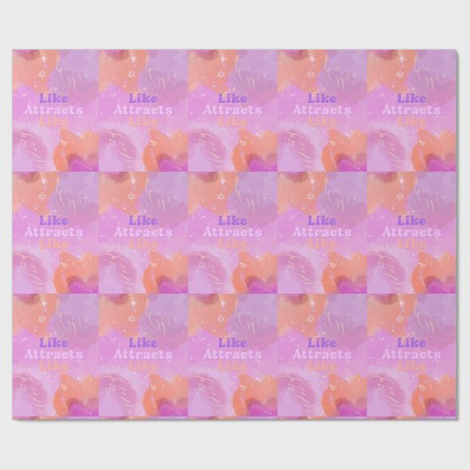 Law of Attraction Motivational Inspirational Pink ラッピングペーパー (フラット)