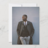 Law School Gold Script Photo Black Graduation 招待状 (裏面)