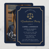 Law School Graduate Scales of Justice Graduation 招待状 (正面/裏面)