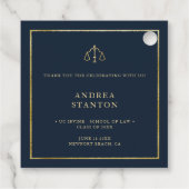 Law School Graduation Gold Photo Party Elegant フェイバータグ (裏面)