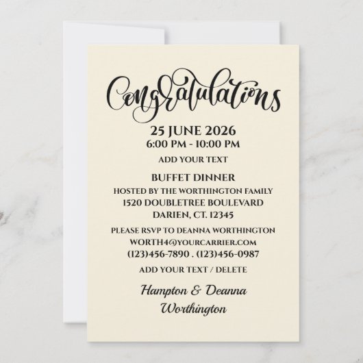 Law School Graduation Invitation 招待状 (裏面)