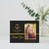 Law School Graduation Name Photo Thank You ポストカード (スタンド正面)