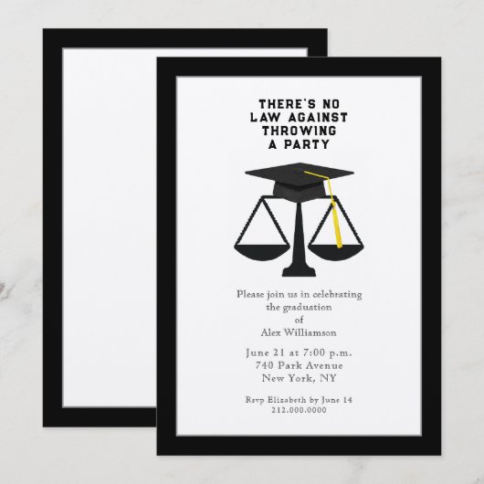 Law School Graduation Party Invitation 招待状 (正面/裏面)