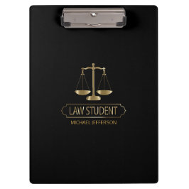 Law Student – 黒と金ゴールド クリップボード
