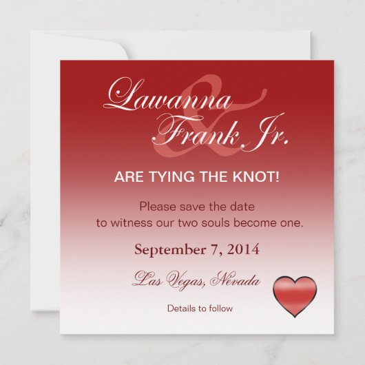 Lawannaラスベガスの大当たりのハートは日付を救います セーブザデート (裏面)