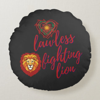 Lawless fighting lion ラウンドクッション