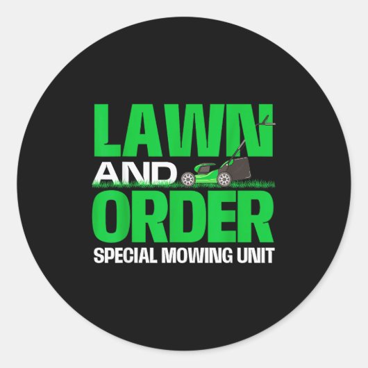 Lawn And Order Special Mowing Unit - Lawn Mower Ga ラウンドシール (正面)