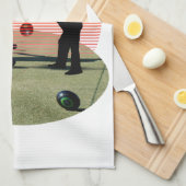 Lawn Bowl受賞者デザインTeatowel キッチンタオル (四つ折り)