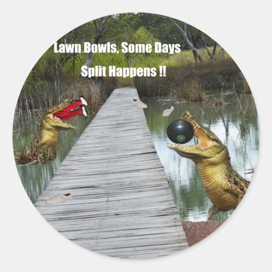 Lawn Bowls Australia Split Happens, Round Stickers ラウンドシール (正面)