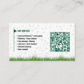 Lawn Care & Landscaping Business Card – Green & Wh 名刺 (裏面)