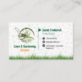 Lawn Care & Landscaping Business Card – Green & Wh 名刺 (正面)