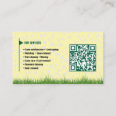 Lawn Care & Landscaping Business Card – Green & Wh 名刺 (裏面)