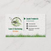 Lawn Care & Landscaping Business Card – Green & Wh 名刺 (正面)