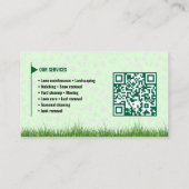 Lawn Care & Landscaping Business Card – Green & Wh 名刺 (裏面)