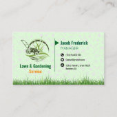 Lawn Care & Landscaping Business Card – Green & Wh 名刺 (正面)