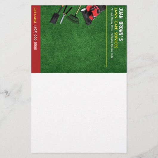 Lawn Care Landscaping Grass Cutting Template チラシ (裏面)