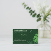 Lawn Care Landscaping Illustrative Nature Leaf 名刺 (スタンド正面)