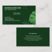 Lawn Care Landscaping Illustrative Nature Leaf 名刺 (正面/裏面)