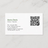 Lawn Care Landscaping Logo QR Code Garden Services 名刺 (裏面)