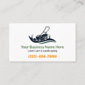 Lawn Care Landscaping Logo QR Code Garden Services 名刺 (正面)