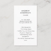 Lawn Care Landscaping Moving Business Service 名刺 (裏面)