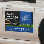 Lawn Care Landscaping Mowing Black & Blue カーマグネット<br><div class="desc">Professional Mowing Gardening Lawn Care Service Car Magnets.</div>