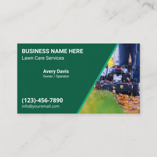 Lawn Care Landscaping Mowing Yard Work Grass 名刺 (正面)