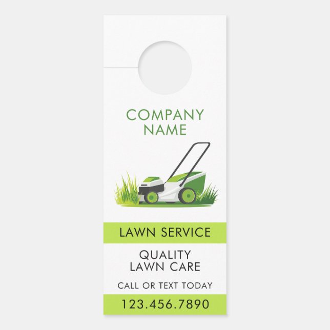 Lawn Care Landscaping Professional QR Code ドアノブサイン (正面)