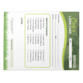 Lawn Care Landscaping Service Maintenance Form ノートパッド (正面)