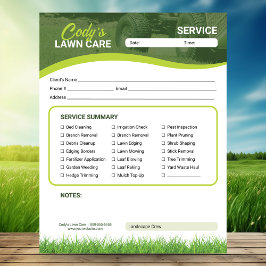 Lawn Care Landscaping Service Maintenance Form ノートパッド