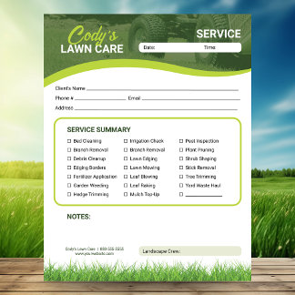 Lawn Care Landscaping Service Maintenance Form ノートパッド