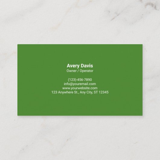 Lawn Care & Landscaping Services Logo Grass Mowing 名刺 (裏面)