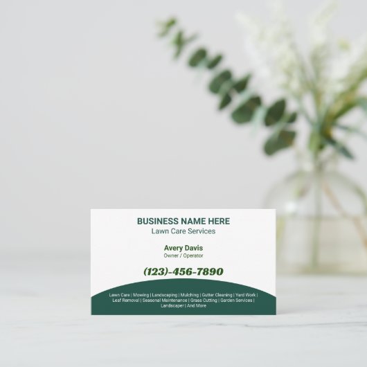 Lawn Care & Landscaping Services QR Code 名刺 (スタンド正面)