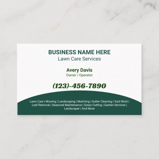 Lawn Care & Landscaping Services QR Code 名刺 (正面)