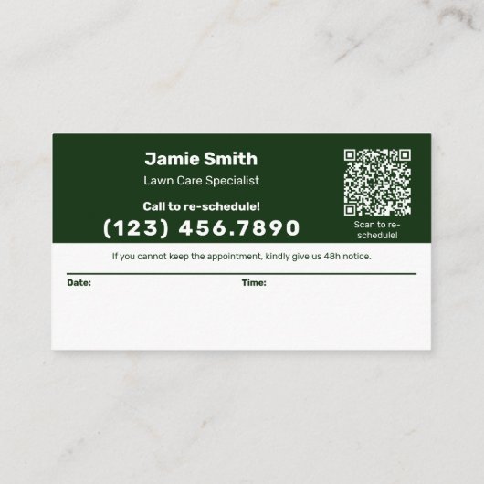 Lawn Care Logo Modern Combo Thank You & 予約カード (裏面)