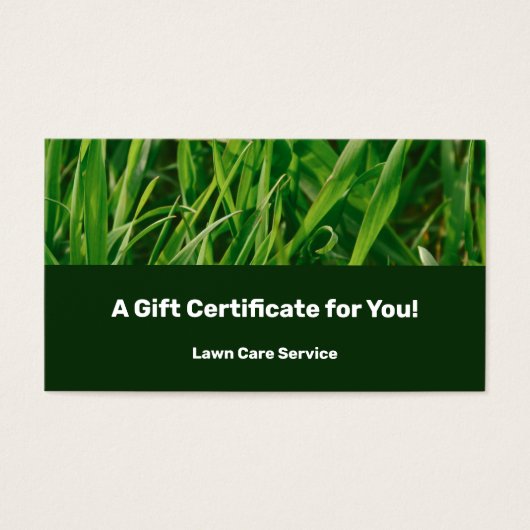 Lawn Care Maintenance Company Gift Certificate (正面)