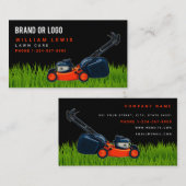 Lawn Care Red Lawnmower Landscaping Mowing Logo 名刺 (正面/裏面)