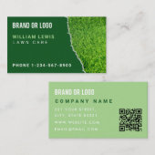Lawn Care Repair Landscaping Mowing QR Code 名刺 (正面/裏面)