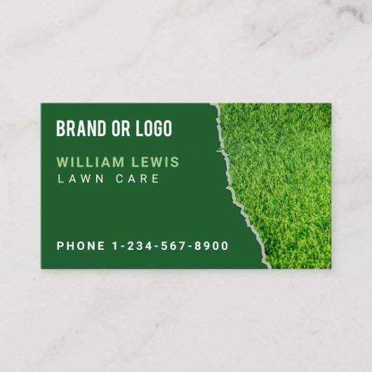 Lawn Care Repair Landscaping Mowing QR Code 名刺 (正面)