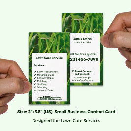 Lawn Care Service Green White Call Today 名刺