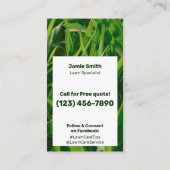 Lawn Care Service Green White Call Today 名刺 (裏面)