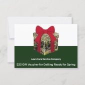 Lawn Care Service Holiday Season Gift Voucher Card (正面)