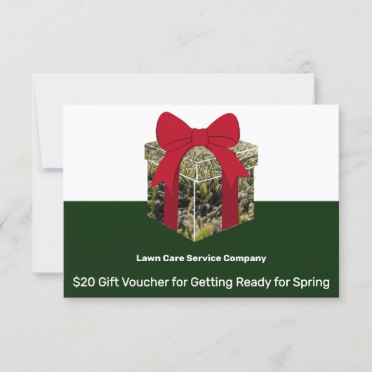 Lawn Care Service Holiday Season Gift Voucher Card (正面)