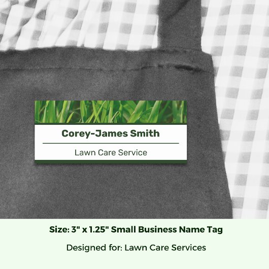Lawn Care Service Image White Green 名札