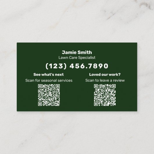 Lawn Care Service Thank You & Review Combo 名刺 (裏面)