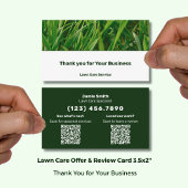 Lawn Care Service Thank You & Review Combo 名刺