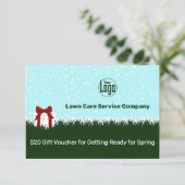 Lawn Care Service Winter Season Gift Voucher Card (スタンド正面)