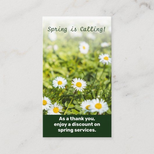 Lawn Care Thank you! on Spring Services 割引カード (正面)