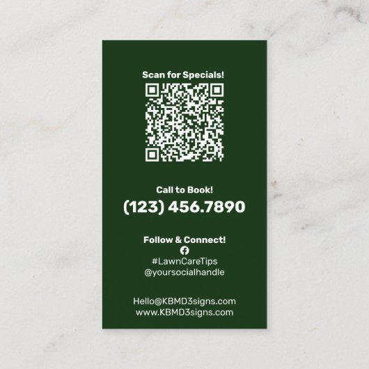 Lawn Care You Help Us Grow Appreciation 名刺 (裏面)