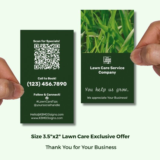 Lawn Care You Help Us Grow Appreciation 名刺